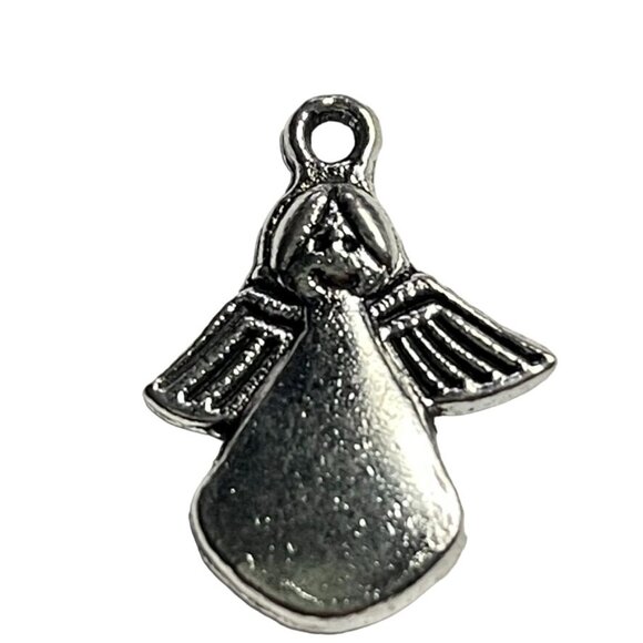 Angel Pendant Silver Tone Charm Bracelet Necklace B Jewelry Craft Dangle Spiritu - Picture 2 of 3